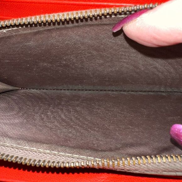 Bottega Veneta Red/Orange Intrecciato Woven Nappa Leather Zip Around Wallet - Picture 10 of 12